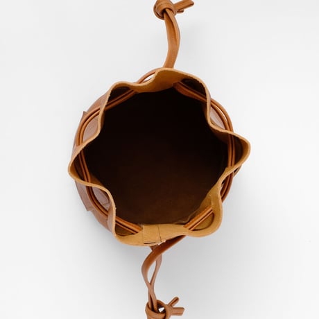 Hard shrink bucket bag(brown)