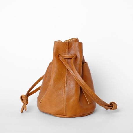 Hard shrink bucket bag(brown)