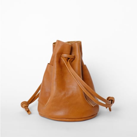 Hard shrink bucket bag(brown)
