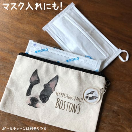 【うちの子グッズ】キャンバスフラットポーチ