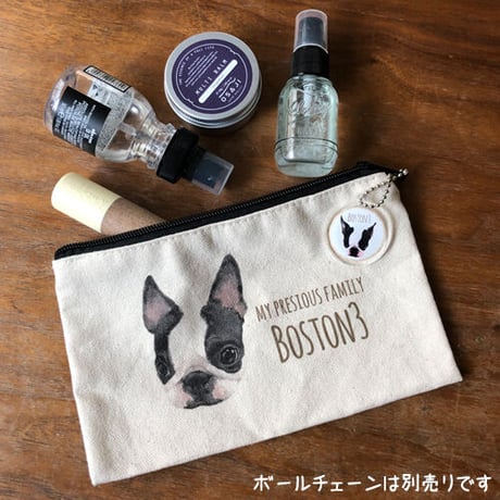【うちの子グッズ】キャンバスフラットポーチ