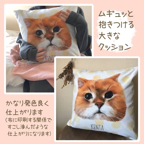 【うちの子グッズ】スクエアビッグクッション（中身クッションなし）