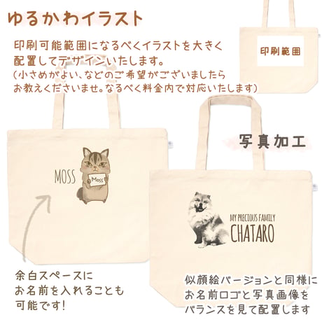 【うちの子グッズ】トートバッグ（Lサイズ）