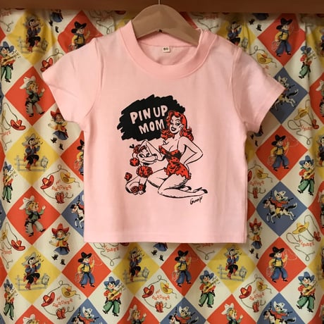 PINUP MOM  ORIGINAL BABY TEE(ライトピンク）