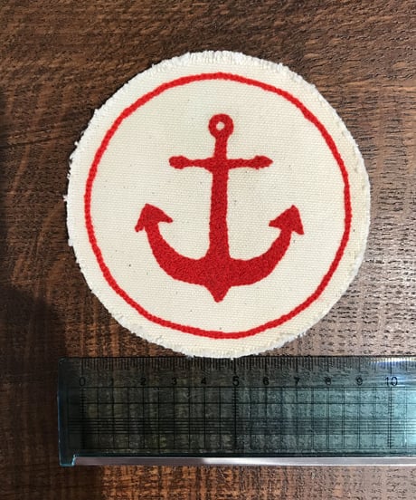 チェーン刺繡コースター(ワッペン）Anchor ハンプ