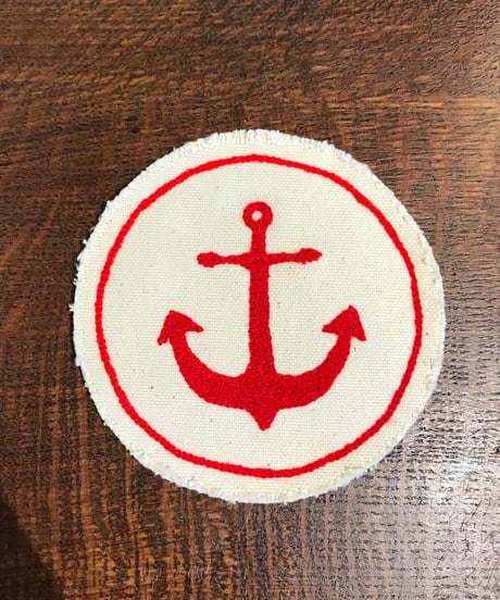 チェーン刺繡コースター(ワッペン）Anchor ハンプ
