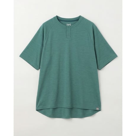 SN／JP 140 スナップ ヘンリーネック ショートスリーブ Tシャツ(ユニセックス)