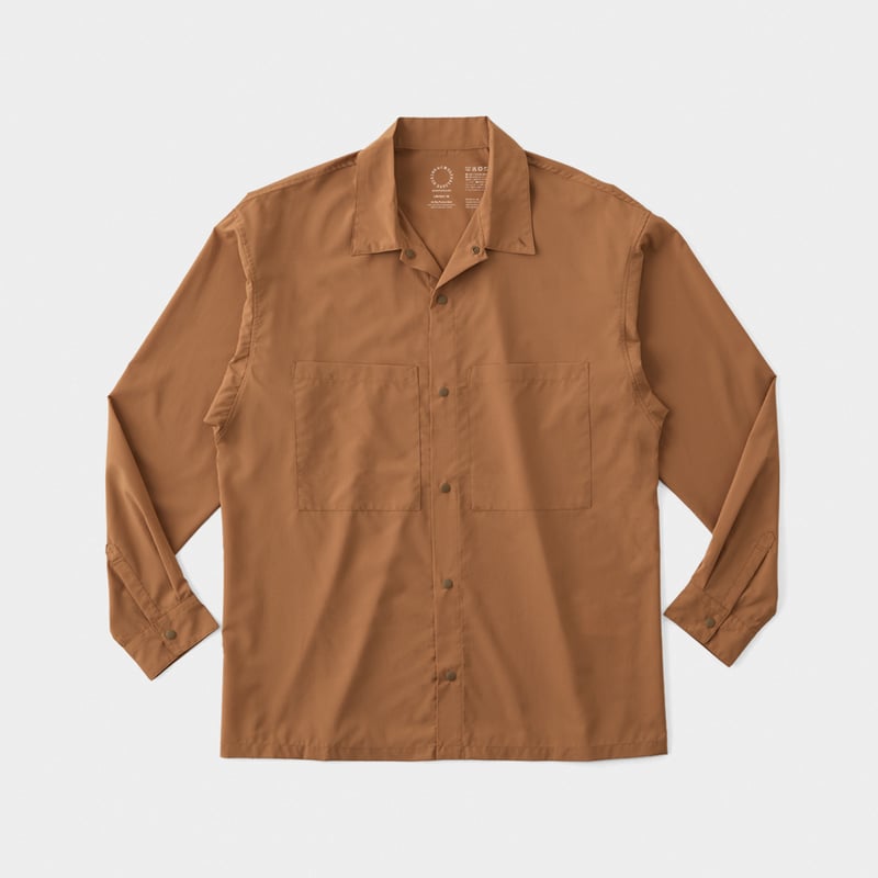 山と道UL Shirt ブラウン Lサイズ 山と道／UL Big Pocket Shirt - Unisex(2026)【在庫有】 | 旅