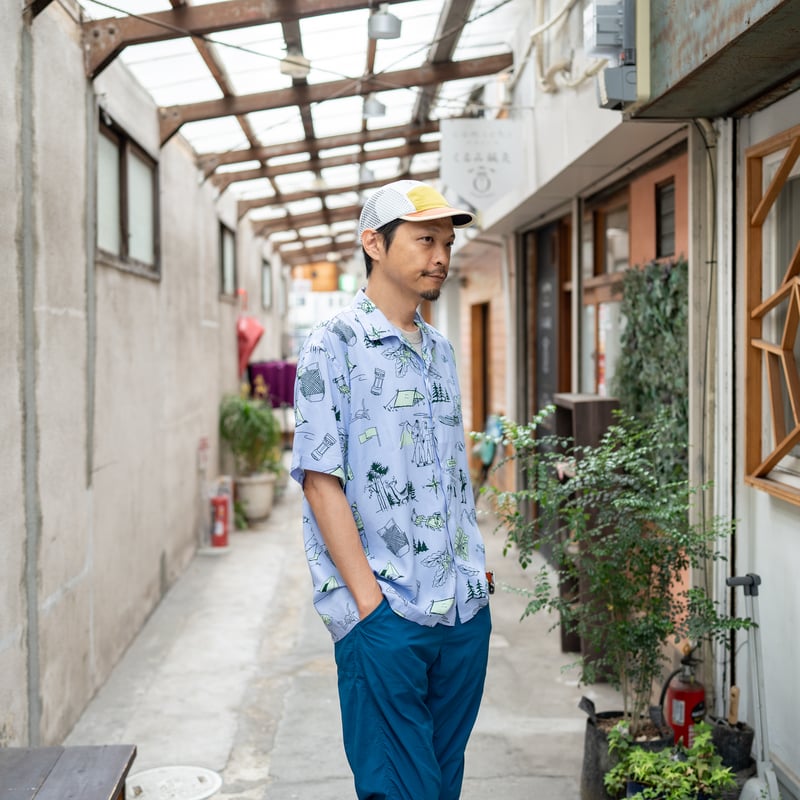 BROWN by 2-tacs ブラウンバイツータックス　シャツ　新品未使用 Stand collar ”Wool silk milled flannel”（スタンドカラー”ウール