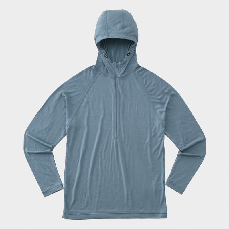 山と道／100％ Light Merino Half Zip Hoody - Unisex (