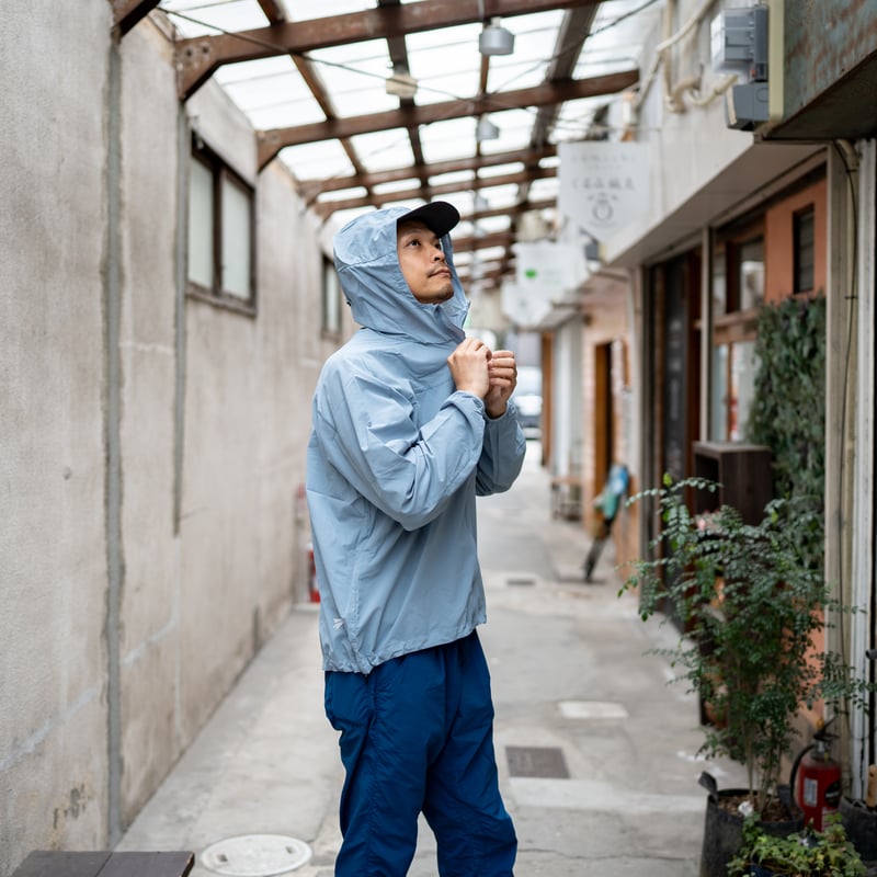 【Unisex L ブルー系】 Paper Sky Wear ( ペーパースカイ ウェア ) ウィンド シェル フーディー WIND SHELL HOODIE Blue Gray ナイロン ウェア トップス アウ PAPERSKY WEAR ペーパースカイウェア ／ WIND SHELL HOODIE |