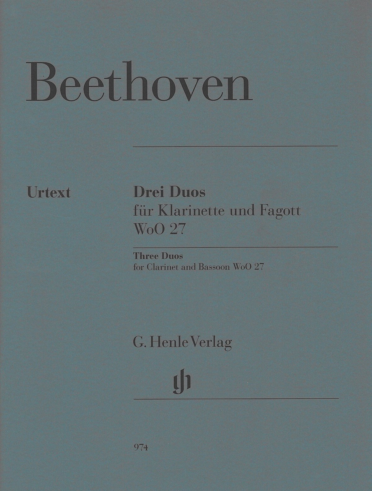 HN974】L.v. ベートーヴェン：3つの二重奏曲 WoO 27 (クラリネット