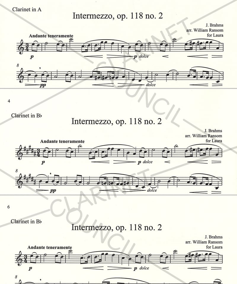 00042682】J. ブラームス:間奏曲 (6つの小品 Op. 118 第2番 00042682】J. ブラームス:間奏曲 (6つの小品 Op. 118 第2番