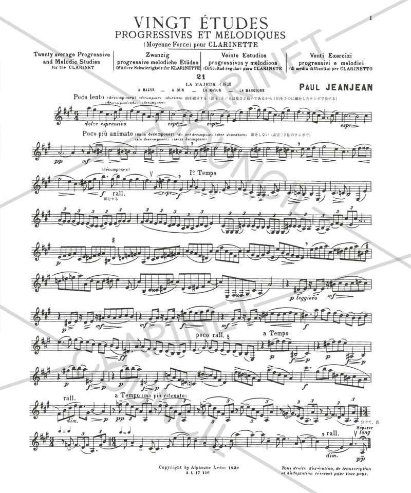 AL17446】P. ジャンジャン：20の段階的・旋律的練習曲 第2巻 －中級