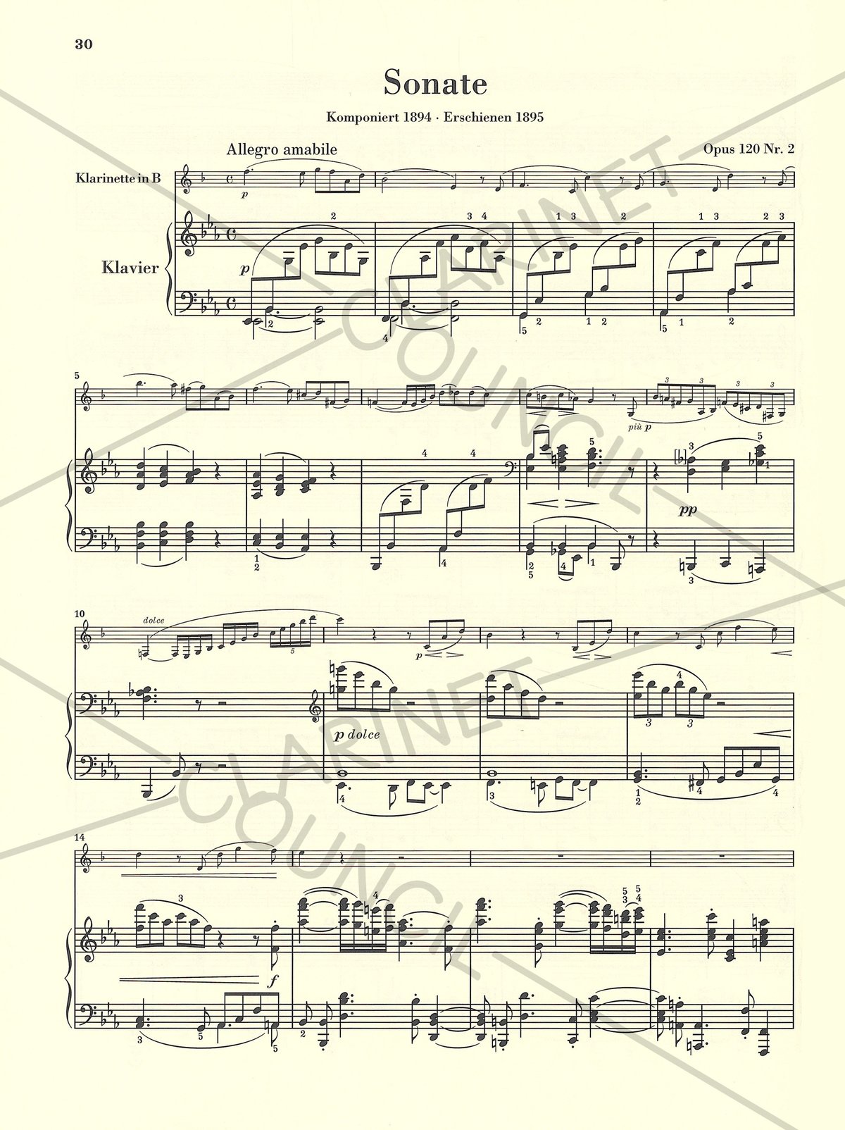 HN987】J. ブラームス：2つのクラリネット・ソナタ Op. 120 (ヘ