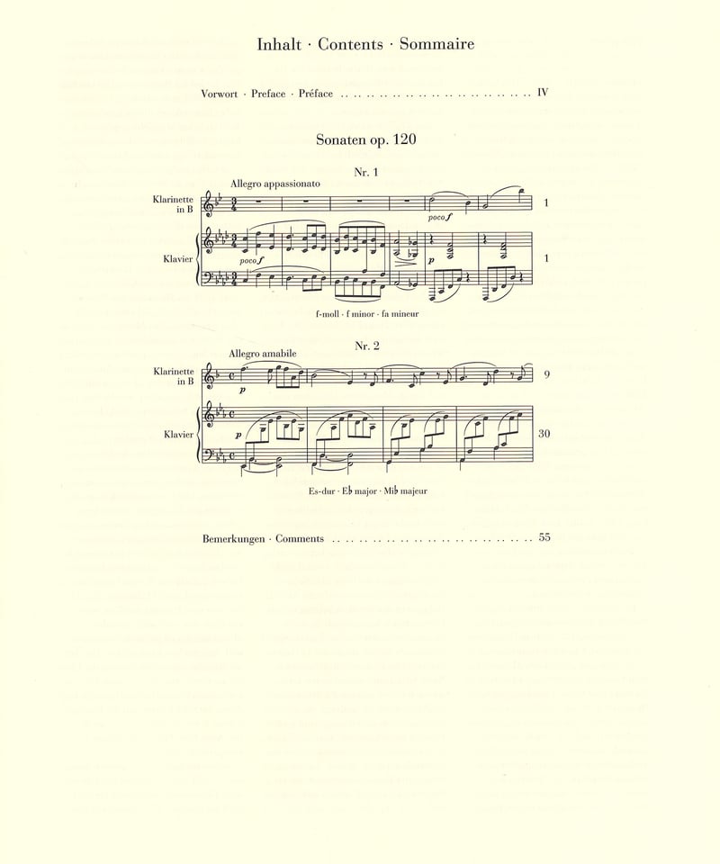 HN987】J. ブラームス：2つのクラリネット・ソナタ Op. 120 (ヘ短調と