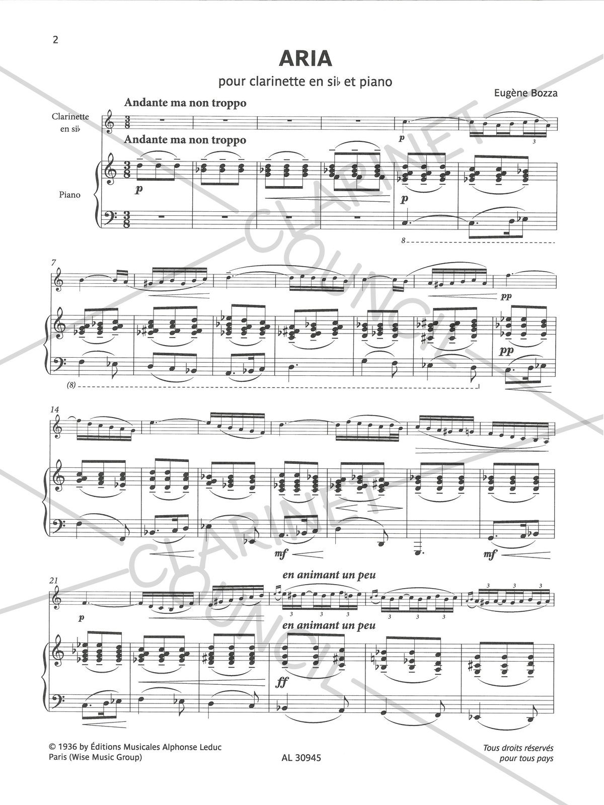 AL30945】E. ボザ：アリア | クラカンマルシェ