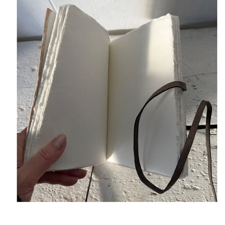 LEATHER COVERED HANDMADE PAPER NOTE GLAY