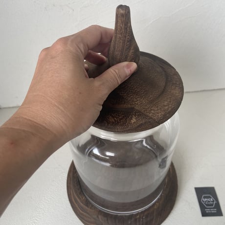ウッド蓋つきジャー　ドロア Sサイズ