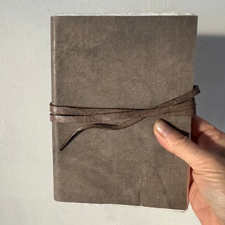LEATHER COVERED HANDMADE PAPER NOTE GLAY