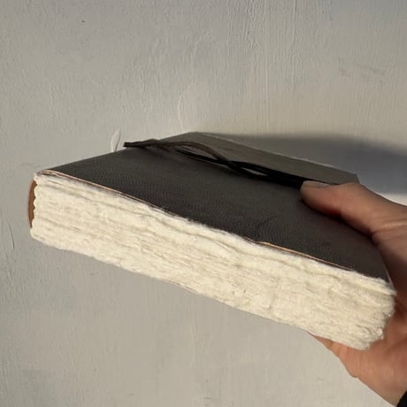 LEATHER COVERED HANDMADE PAPER NOTE GLAY