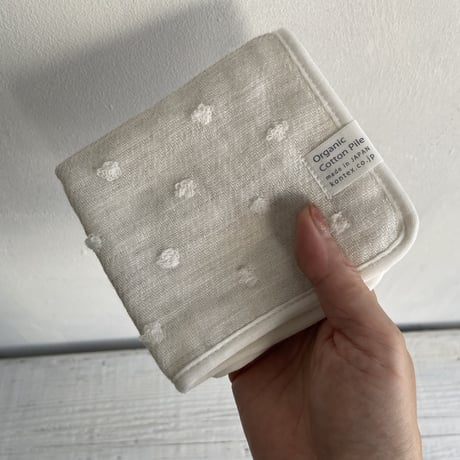 コンテックス　ナチュラルドットハンカチ　アイスグレー