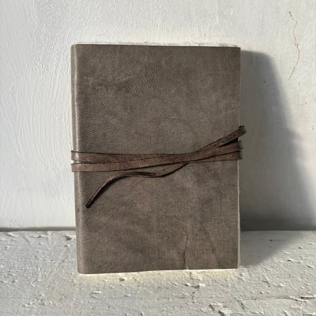 LEATHER COVERED HANDMADE PAPER NOTE GLAY