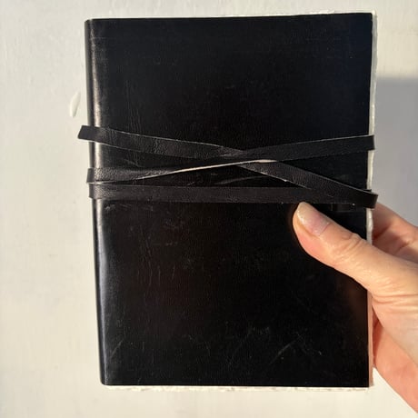 LEATHER COVERED HANDMADE PAPER NOTE BLACK