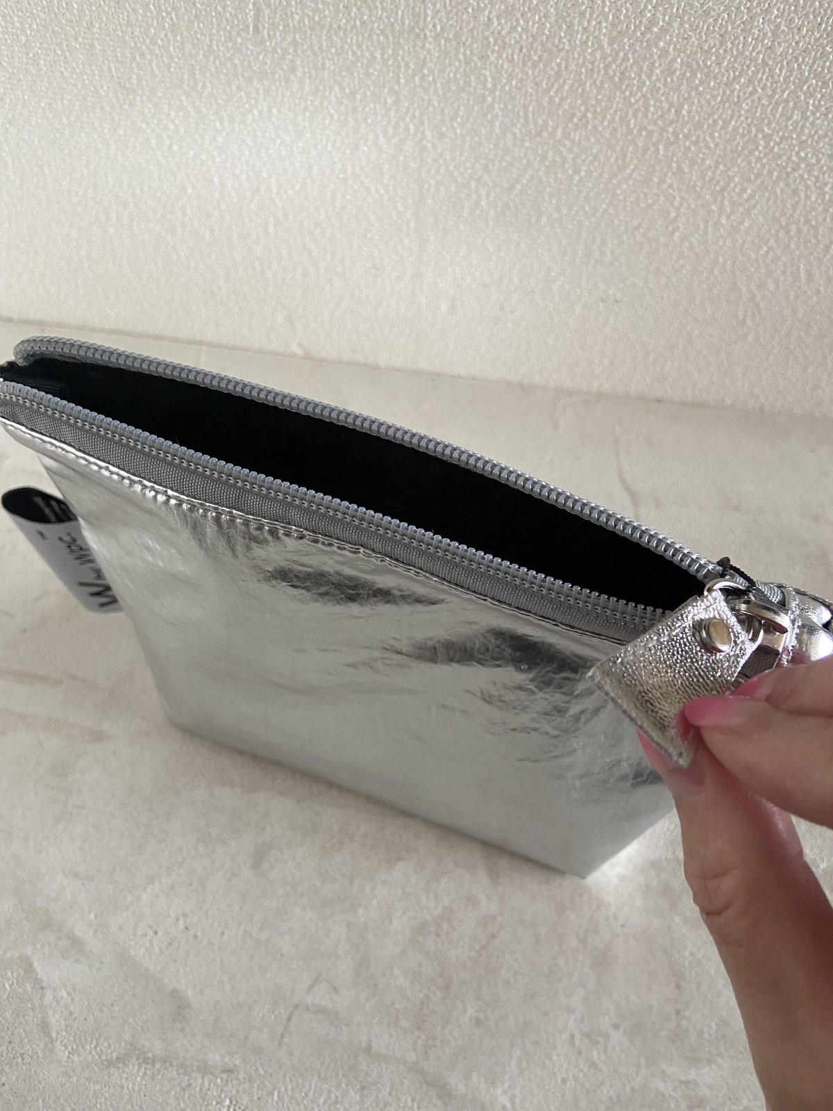 ひろみ★シルバーポーチ★ SHINY POUCH シャイニーポーチ シルバー | avec monochrome design