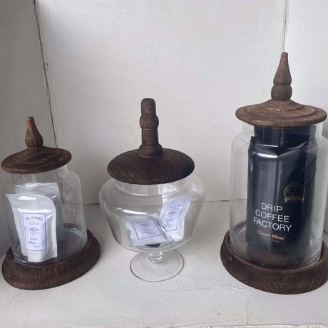ウッド蓋つきジャー　ドロア Sサイズ