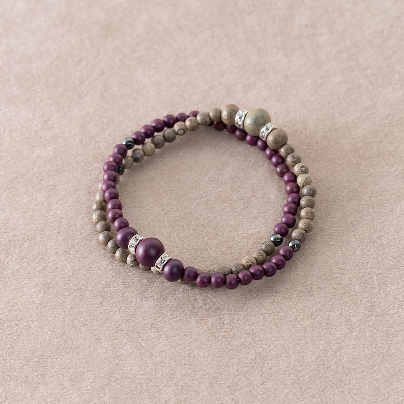 2色のダブルブレスレット | レアウッドビーズBijoux STORE