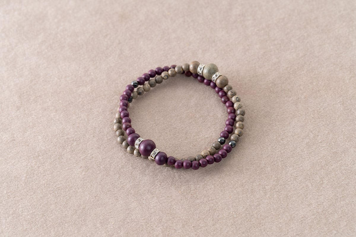 2色のダブルブレスレット | レアウッドビーズBijoux STORE