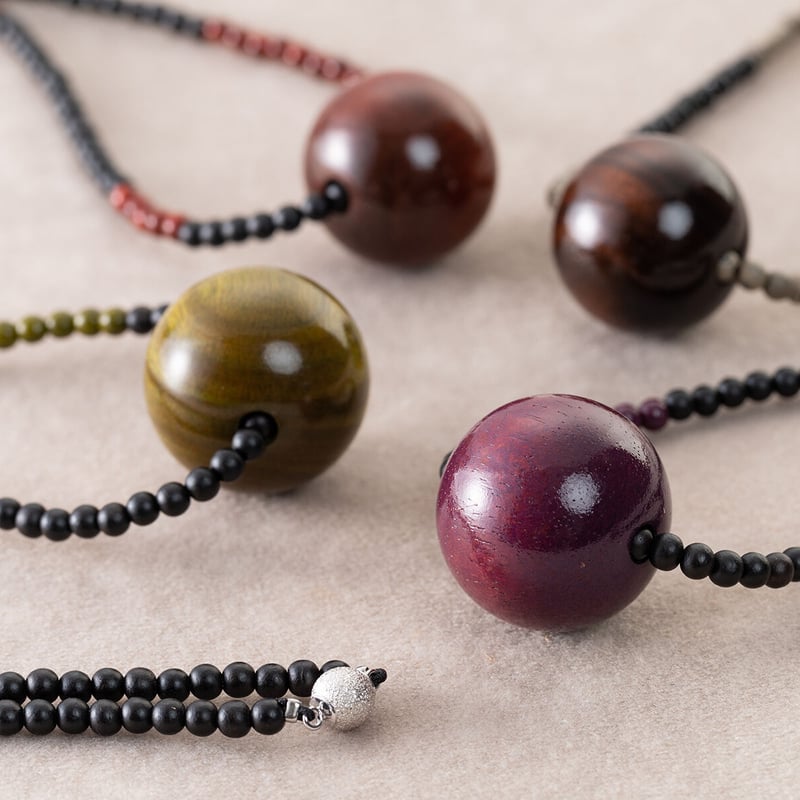 3ウェイで使える木玉のネックレス | レアウッドビーズBijoux STORE