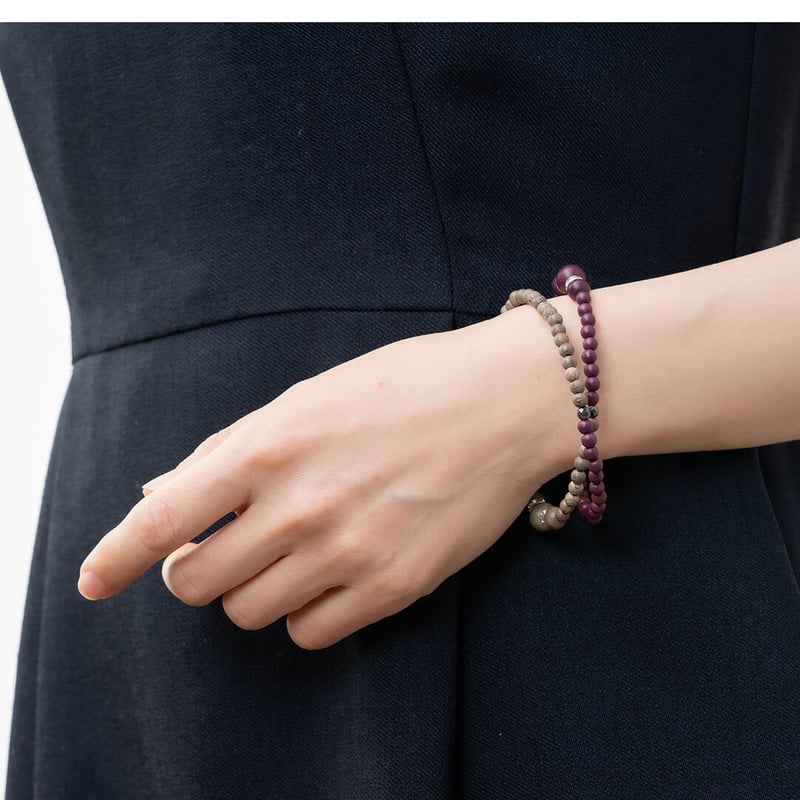 2色のダブルブレスレット | レアウッドビーズBijoux STORE