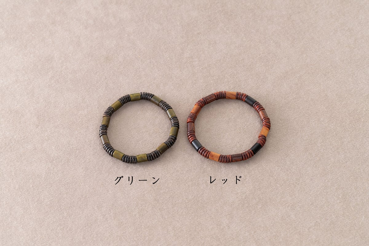 パイプとコインのブレスレット | レアウッドビーズBijoux STORE