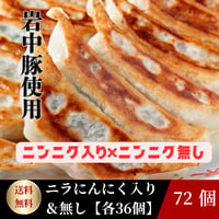＜東京餃子楼冷凍餃子＞にんにく入り＆ニラ・にんにく無し 各36個入り計72個入り。送料無料！※北海道・沖縄・離島へのご注文はお受けできません。