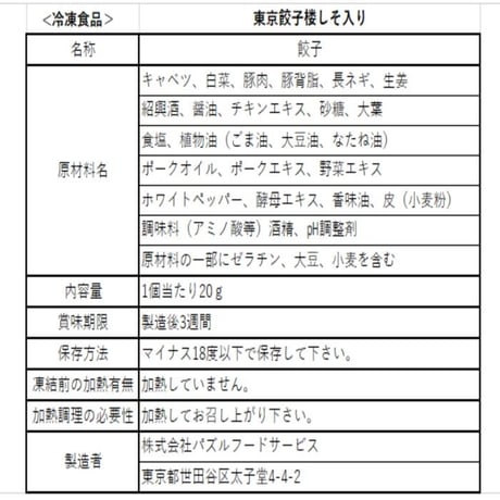 冷凍餃子（しそ入り18個入り）