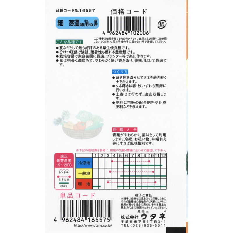 細ねぎ / 【16557】 | 花さんぽ｜種子をはじめ園芸用品を取り扱う