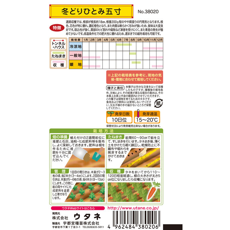 冬どりひとみ五寸人参（ごすんにんじん） / 【38020】 | 花さんぽ