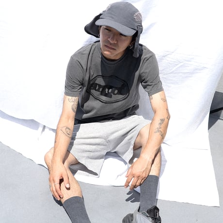 "sunburn logo" crew neck T-shirt (WASHED GRAY)