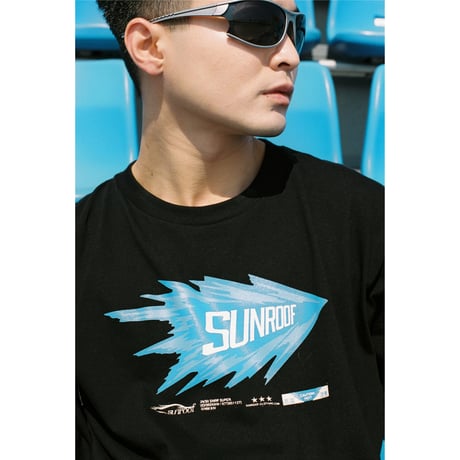"sunroof racing logo" long sleeve T-shirts (BLACK)