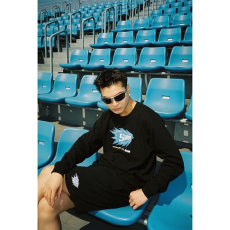 "sunroof racing logo" long sleeve T-shirts (BLACK)