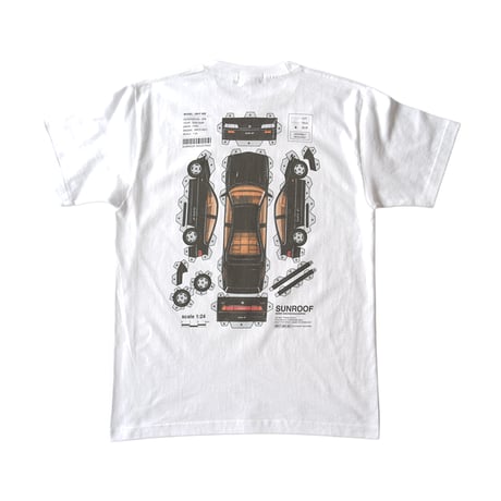"SR-F paper box graphic" crew neck T-shirt (WHITE)