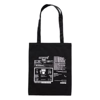 "window sticker graphic" cotton tote bag (BLACK)