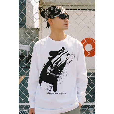 "SX car graphic" long sleeve T-shirts (WHITE)