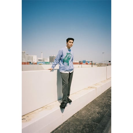 "SX car graphic" long sleeve T-shirts (BLUE)