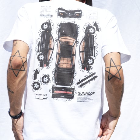 "SR-F paper box graphic" crew neck T-shirt (WHITE)