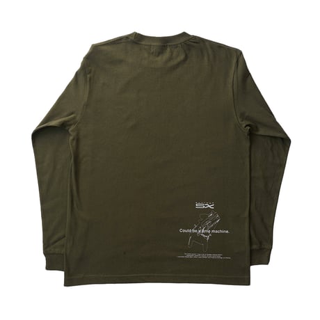 "SX car graphic" long sleeve T-shirts (KHAKI)