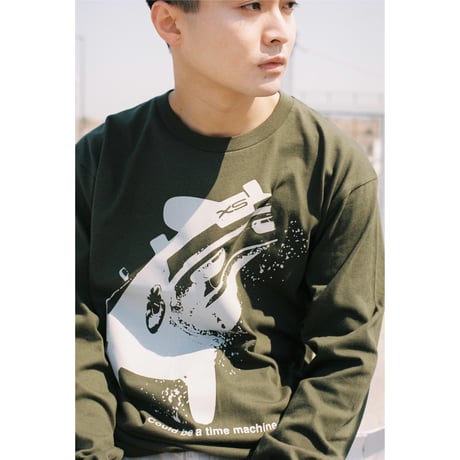 "SX car graphic" long sleeve T-shirts (KHAKI)