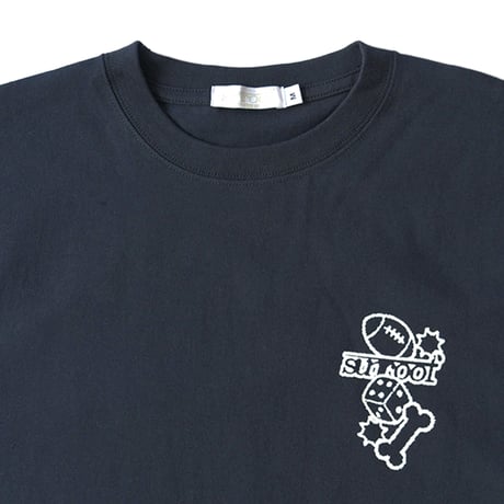 "sundy graphic" crew neck T-shirt (NAVY)